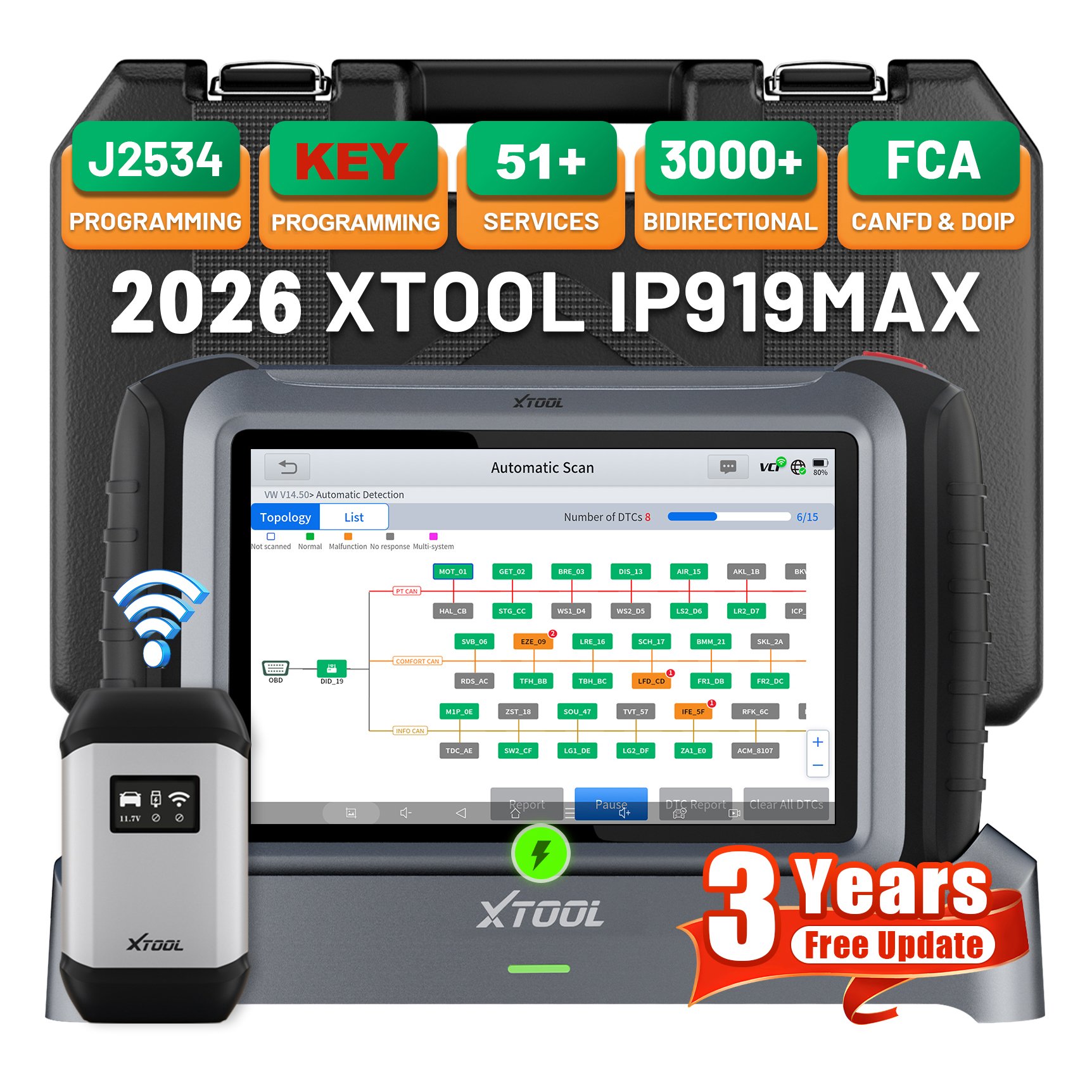 Obd2 Scanner - Armazém UE XTOOL IP919MAX J2534 Ferramenta