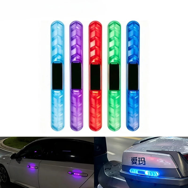 Car Door Handle Protector - 1 Unidade Luz Estroboscópica Solar LED