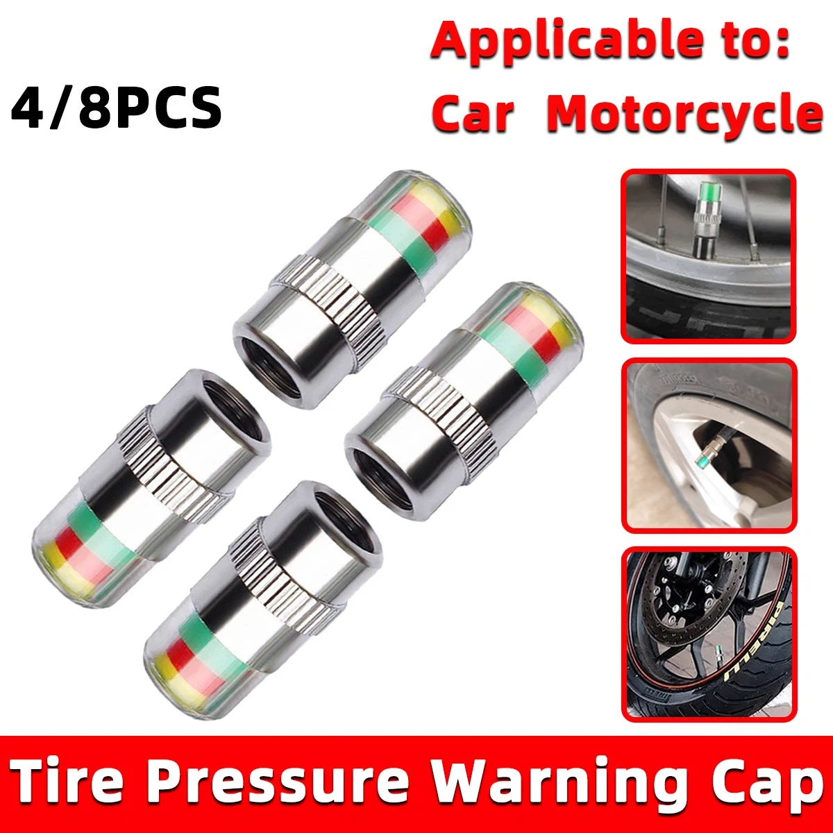 4/8 Peças de Tampas de Válvula - Tire Pressure Monitor avaliação e preço