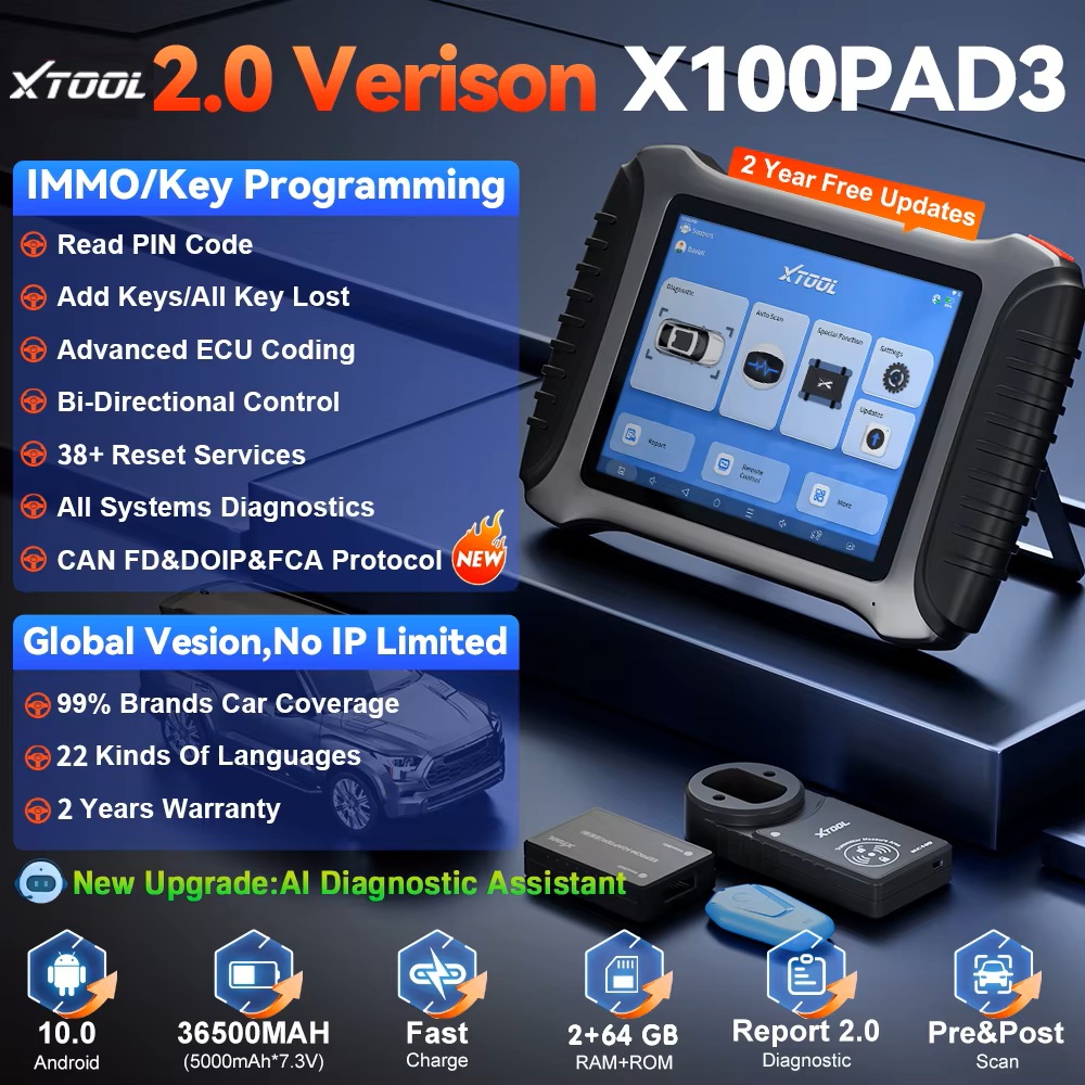 XTOOL X100 PAD3 com KC100 Prog - Obd2 Scanner avaliação e preço